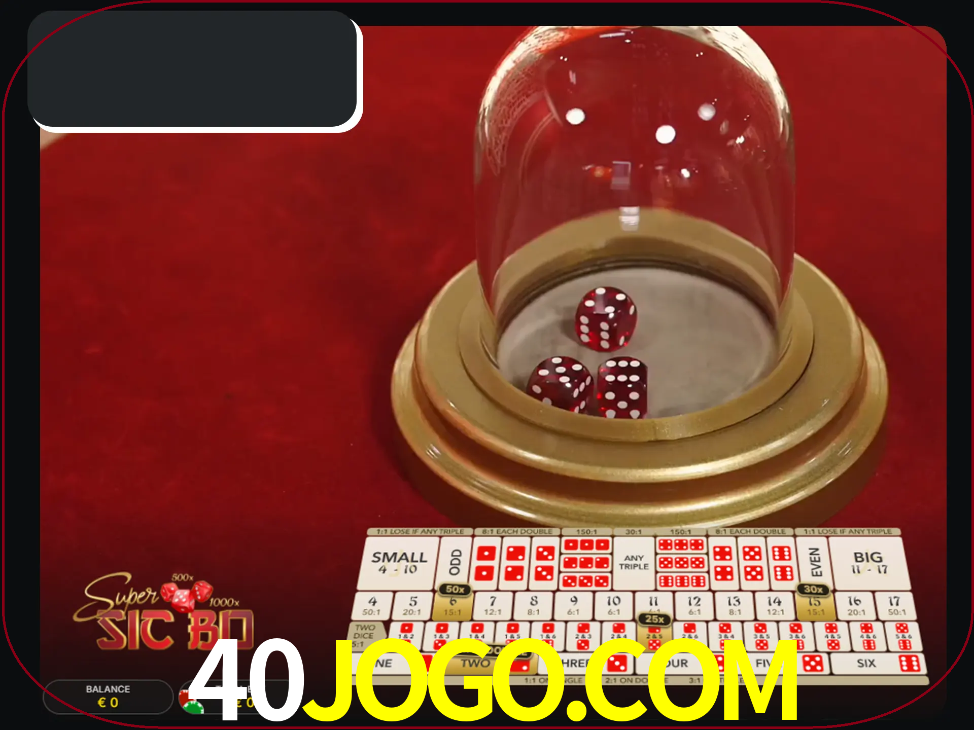 Deixe os dados ao seu lado nos jogos da Sic Bo.