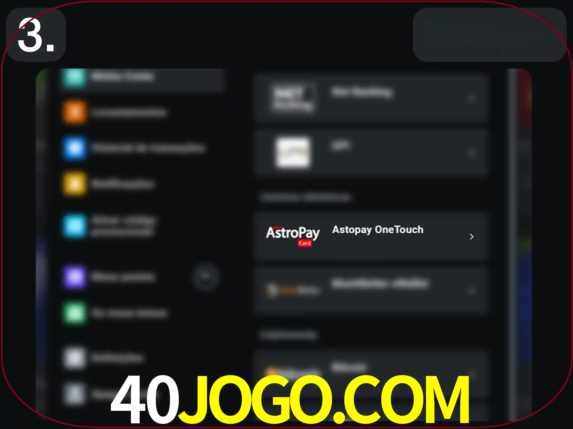 Abra a janela de depósito.