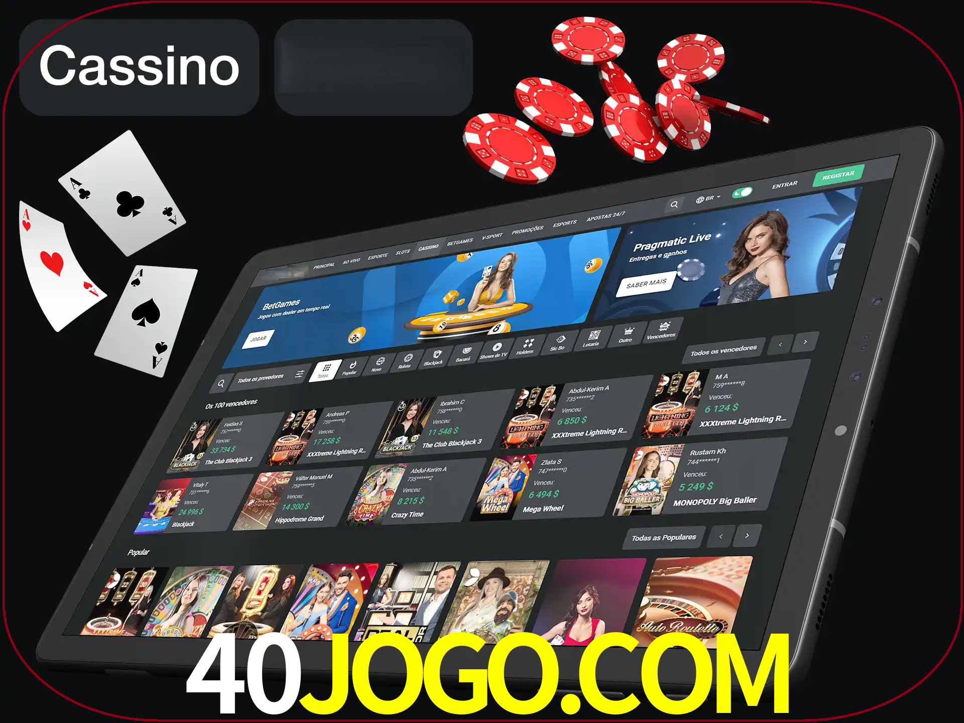 Jogue vários jogos de cassino em nosso cassino.
