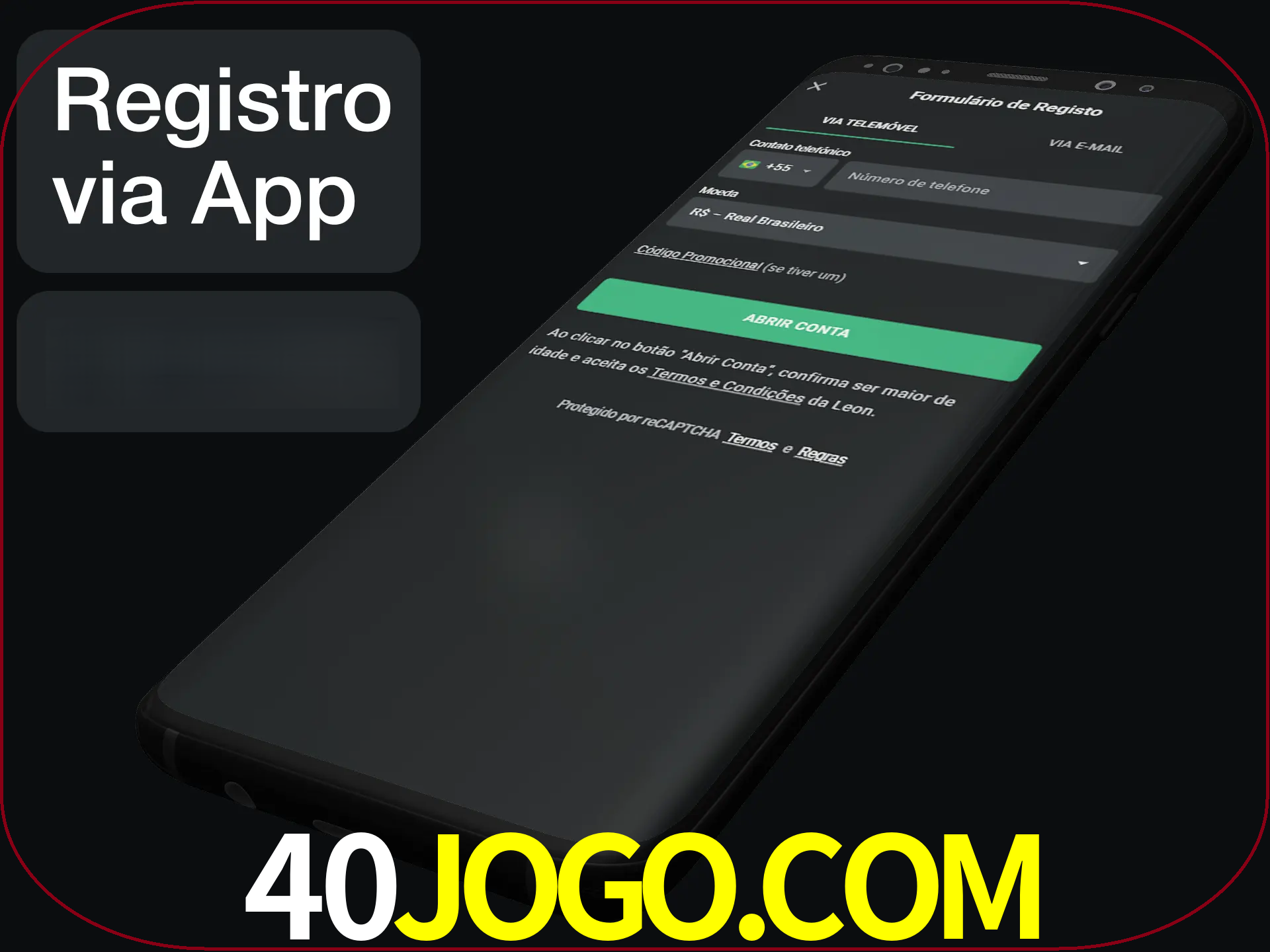 Registre-se quiclly em LeonBet usando o aplicativo.